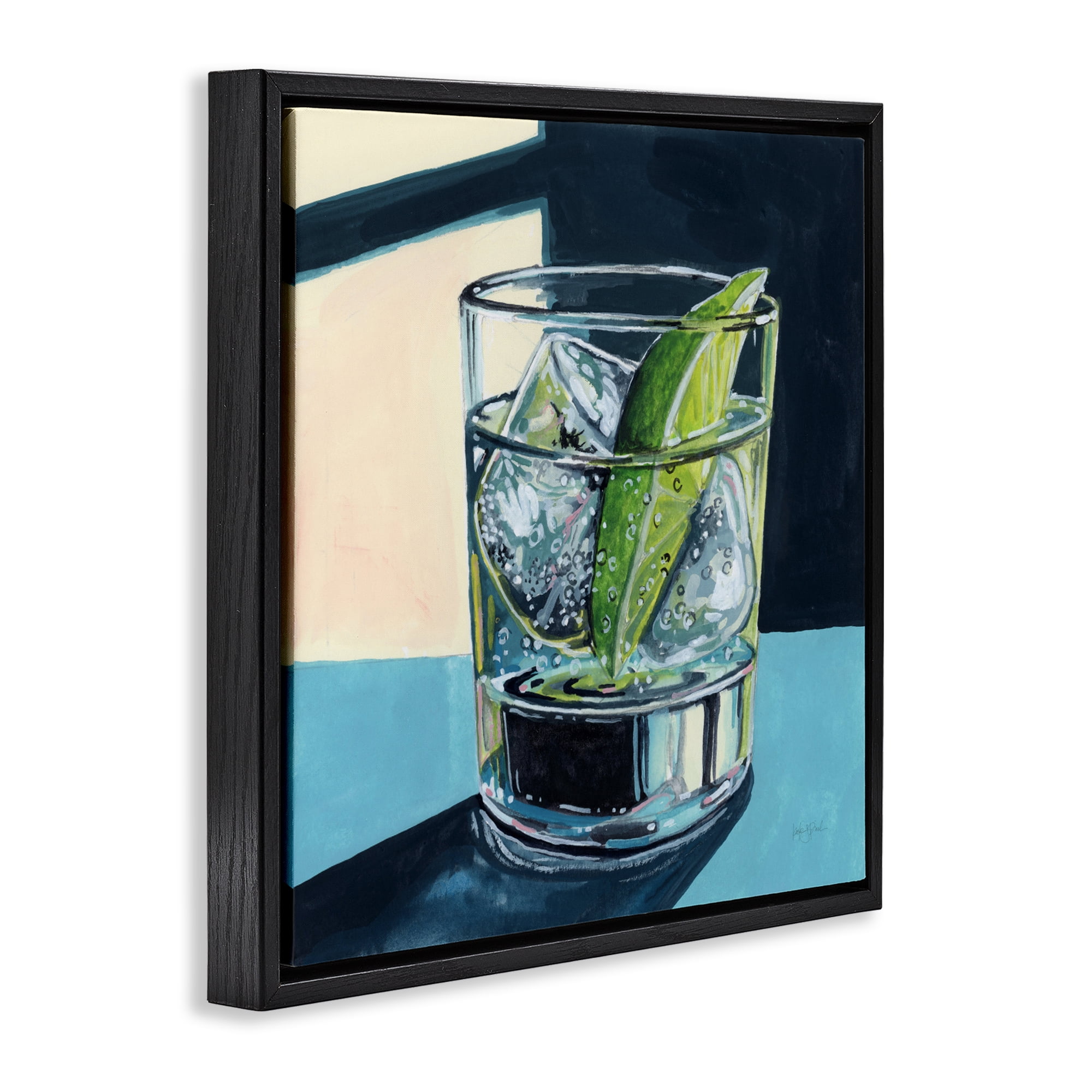 Stupell Industries Strong Gin and Tonic Black Framed Floater Canvas Wall Art, design by Kate Jarvik Birch
