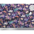 thumbnail image 3 of Soimoi Poly Georgette Fabric Leaves, & Rose Floral Printed Fabric 1 Yard 52 Inch Wide, 3 of 3