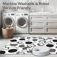 thumbnail image 5 of ODIKA 8' Machine Washable Non-Slip Area Rug, Artistic Monochrome with Freeform Spotted and Fluid Motifs High Traffic Rug, Black, 308572, 5 of 5
