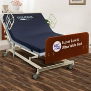 Medacure Ultra Wide Full Electric Bariatric Adjustable Hospital Bed - 14"-30" Height Range, 36”-42”-48” Width, 80”-88” Length 550 lbs