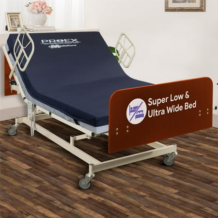 Medacure Ultra Wide Full Electric Bariatric Adjustable Hospital Bed - 14"-30" Height Range, 36”-42”-48” Width, 80”-88” Length 550 lbs
