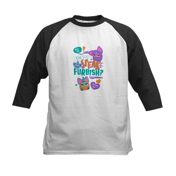 CafePress - Furby Do You Speak Furbish? Kids Baseball T Shirt - Kids Cotton Baseball Jersey, 3/4 Sleeve Shirt