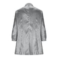 thumbnail image 4 of Ashirexll Summer Tops for Women, Solid Color Elegant Button Down 3/4 Sleeve Top Shirts, 4 of 7