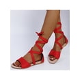 thumbnail image 6 of Frontwalk Ladies Flat Sandals Open Toe Casual Shoes Strappy Summer Sandal Daily Lightweight Walking Shoe Women Ankle Strap Bright Red 11.5, 6 of 6