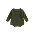 thumbnail image 1 of TSEXIEFOOFU Baby Knit Romper Long Sleeve Crew Neck Solid Fall Winter Bodysuit for Girls Boys, 1 of 8
