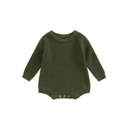 

AMILIEe Toddler Baby Kids Girl Boy Knit Sweater Bodysuit Rompers Playsuit Sweatshirt