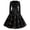 Black #022, variant on Women's Halloween Dress Skeleton Cocktail V-Neck Spooky Dresses Bone Printed Long Sleeve Horror Swing Dress with Belt 2XL