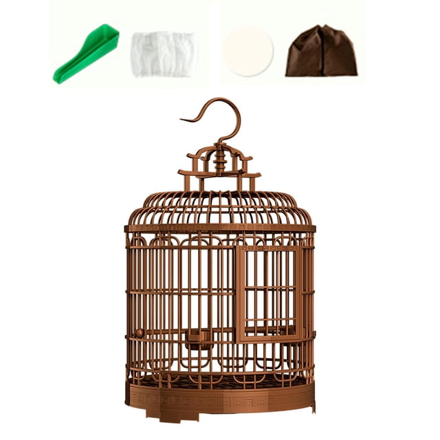 Esquirla Luxury Bird Cage Hanging Hook Parrot Stand Cage for Canary Finches Parakeets A