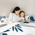 thumbnail image 5 of Castle Fairy Minimalism Stripes Full Size Comforter Sets,Tree Leaves Bedding Sets, 5 of 8