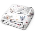thumbnail image 4 of Space Throw Blanket for Boys Kids Gifts Astronaut Robot Spaceship Rocket Design Blanket Ultra Soft Cozy Fleece Blanket for Couch Sofa \u200bBed 50"x60", 4 of 6