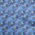 thumbnail image 1 of oneOone Cotton Poplin Medium Blue Fabric Tropical Leaf Craft Projects Decor Fabric Printed By The Yard 42 Inch Wide, 1 of 5