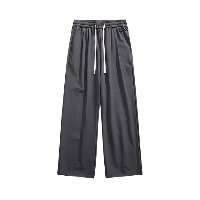 Dagugfen Summer Pants for Men Ruched Drawstring Elastic Waist Loose Lightweight Work Sports Lounge Pants