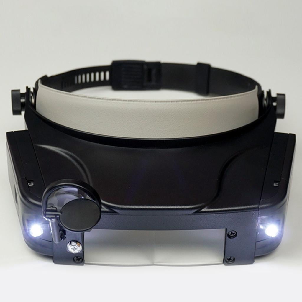 Comfortable Headset Magnifying Glass Providing Multiple Magnifications for Electronics Repair and Model Making