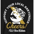 thumbnail image 4 of Cheers Support Your Local Bartender PBR World Logo Men's Black Long Sleeve Shirt-XL, 4 of 7