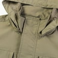 thumbnail image 4 of Penkiiy Men's Hooded Jacket Lightweight Bomber Jacket Casual Windbreaker Jackets Windproof Zip Up Coats with 4 Pockets Khaki Clearance, 4 of 5