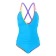 thumbnail image 5 of HXWCHs Built In Bra Swimwears One Monokini Women One Shoulder Solid Irregular Style Swimsuit for Beach and Pool XXL Blue, 5 of 5