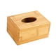 thumbnail image 2 of Caja de pañuelos de bambú con tapa, dispensador de pañuelos faciales, organizador decorativo rectangular M, 2 of 9