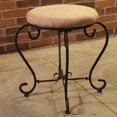 thumbnail image 2 of International Caravan Round Iron Vanity Stool with Cushion, 2 of 7