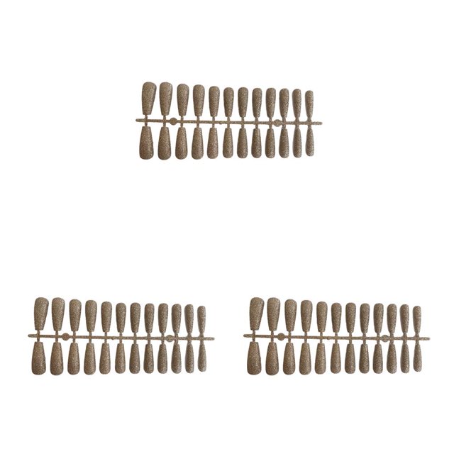 Vogacara 24 piezas de polvo brillante para uñas postizas, cubierta completa, puntas de uñas estilo ataúd, decoración de manicura para el salón del Type1 NO1 Vogacara CBP449617