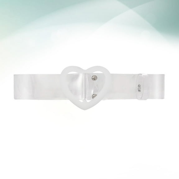 Raindrops 1Pack Women Transparent Waist Belt White Plastic Love Shaped Buckle Simple Style