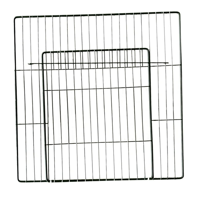 fastboy Pet Playpen Door Cage Metal Wire Rabbit Panel Indoor Expandable Fence Puppy Dense Black Grid 35 x 35CM 1Set