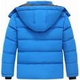 thumbnail image 2 of KVE Boy's Hooded Winter Coat Warm Puffer Jacket Thicken Quilted Coat with Removable Hood Sapphire Blue 14-16, 2 of 8