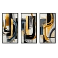 thumbnail image 2 of Designart "Glamorous Gold and Black Artistry II" Abstract Spirals Framed Wall Art Set Of 3 - Black Transitional Frame Canvas Set For Living Room Decor, 2 of 6