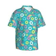 thumbnail image 3 of Xecao Donut print Hawaiian shirt - a stylish short-sleeve button-down for men, perfect for casual beach and tropical outings., 3 of 9
