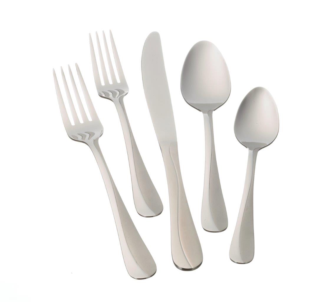 Mainstays Whitney 20 Piece Stainless Steel Flatware Set, Silver Tableware - image 5 of 8