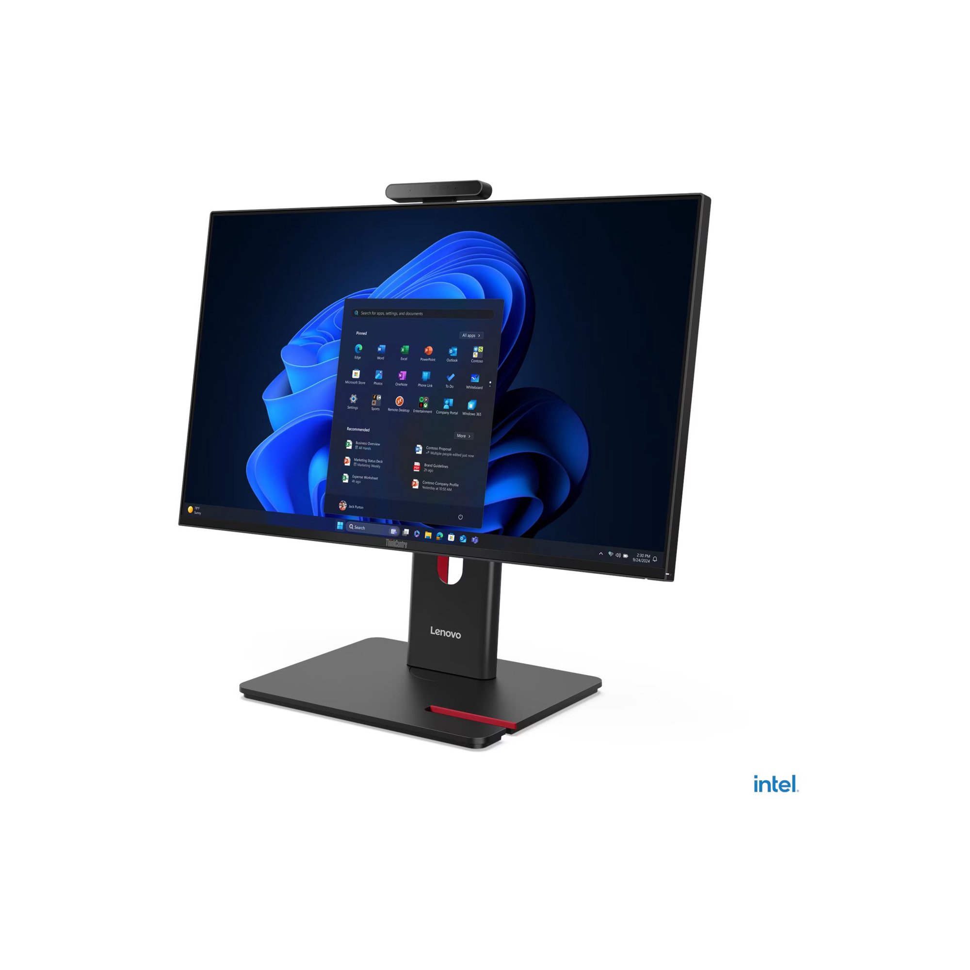 Lenovo ThinkCentre M70a Gen 6 13AY000FUS All-in-One Computer - Intel Core Ultra 7 2nd Gen 265T - vPro Technology - 16 GB - 512 GB SSD - 23.8" Full HD Touchscreen - Desktop - Black - Intel Q870 Chip...