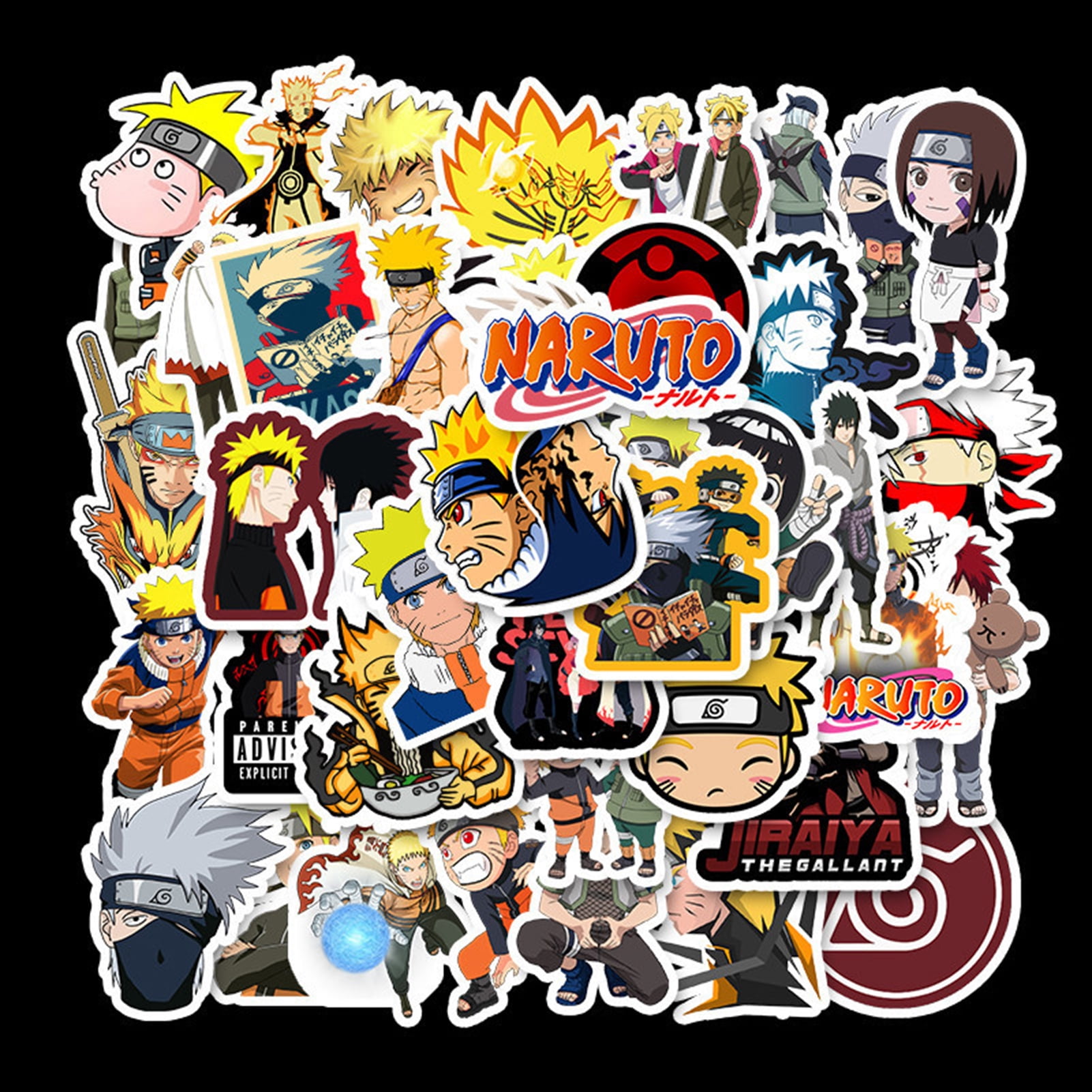 ZIYAN 100Pcs Naruto Laptop Stickers Anime Waterproof Stickers for Skateboard Luggage,Helmet,Guitar