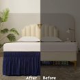 thumbnail image 5 of Siloon Navy bule Bed Skirt Queen 15 Inch Drop,Elastic Bed Skirts Queen Size Dust Ruffle,Bedskirt for Adjustable Bed Base,Easy to Install Machine Washable, 5 of 7