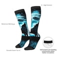 thumbnail image 4 of Naloa Blue Full Moon Wolf Thigh High Socks Extra Long Stretchy Sock Women Over Knee High Opaque Stocking Daily Wear, 4 of 6