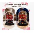 thumbnail image 2 of Flores Artificiales Rosa Eterna Con Oso Color Rojo, 2 of 4