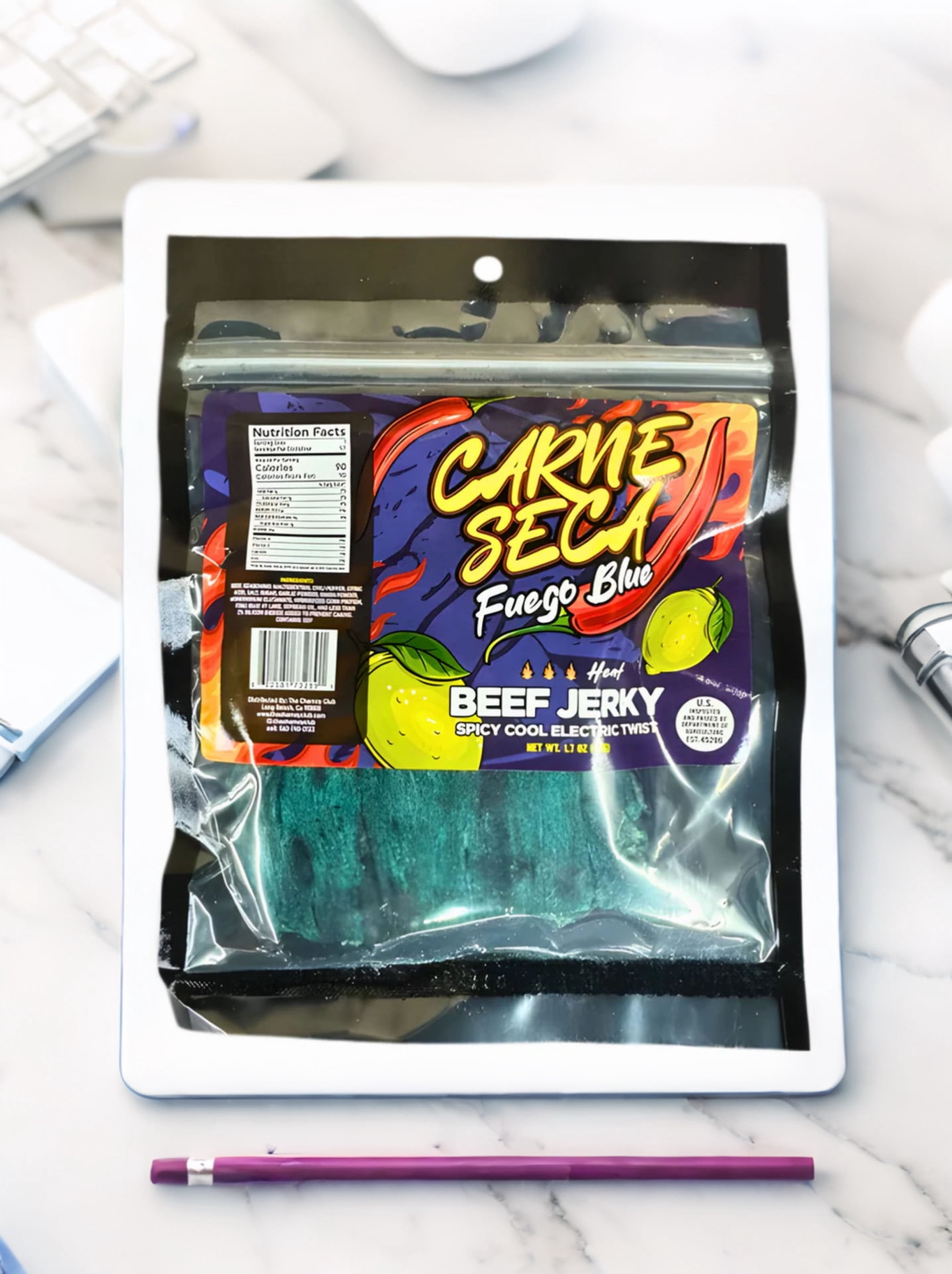 Carne Seca True Seca Fuego red Beef Jerky 1.7 oz Salt and Pepper Flavor Authentic Bold Traditional Taste Dried Snack Dry Spicy