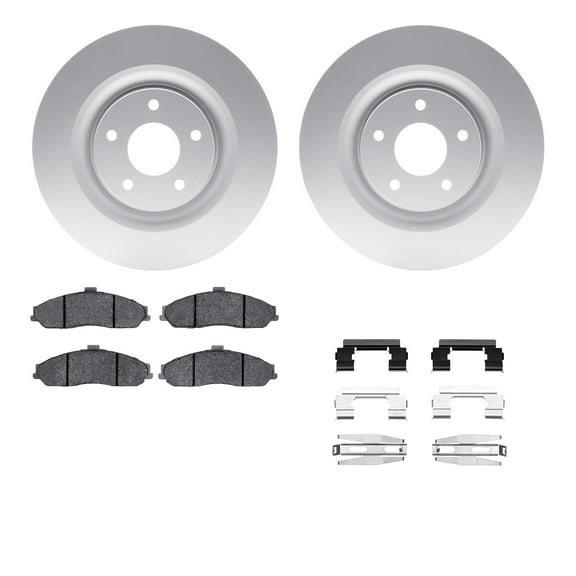 Dynamic Friction Company Front Geospec Brake Rotors with 5000 Advanced Brake Pads includes Hardware 4512-46082