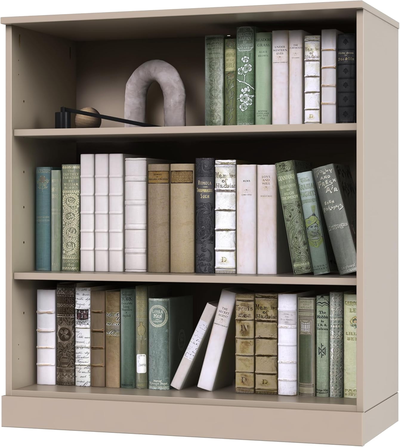 Palace Imports 100% Solid Wood 3-shelf Bookcase with Adjustable Shelves, White