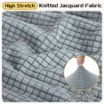 thumbnail image 4 of Funda de otomana cuadrada, funda de otomana de jacquard con fondo elástico para sala de estar (gris, tamaño pequeño), 4 of 7