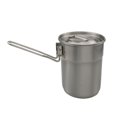 thumbnail image 3 of Tasse de Camping en Acier Inoxydable Tasse à Café Pot de Cuisson Portable 1L avec Couvercle Poignée Pliable pour Camping Pique-Nique Randonnée Argent, 3 of 5