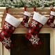 thumbnail image 5 of Billuyoard Bolsas de Navidad con estampado de copos de nieve, almacenamiento de dulces, calcetines de rejilla negros rojos de Navidad, contenedor de estilo Kits de decoración para fiestas Billuyoard HA069963-00, 5 of 6
