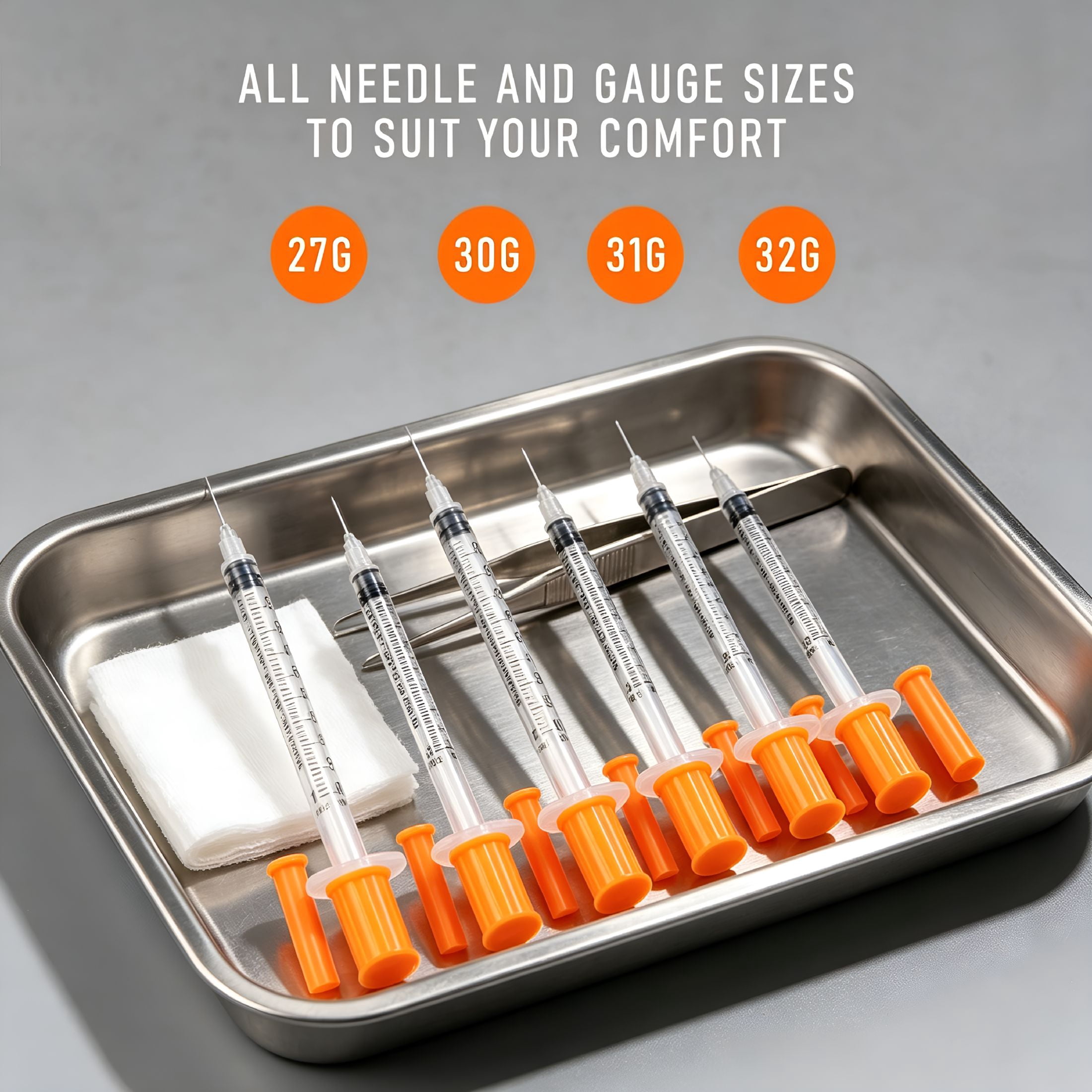 XIRQI 100Pack 1Cc Syringes with 32G 1/4 Inch-6Mm Accurate Measuring for Liquid Individually Sealed Packaging