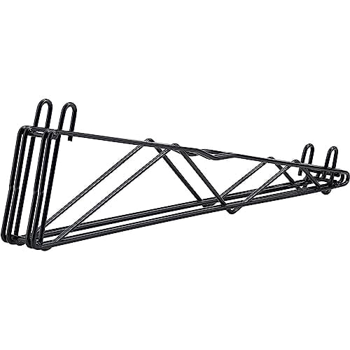 Nexel Black Epoxy Fixed Double Shelf Wall Mount Bracket 24""D