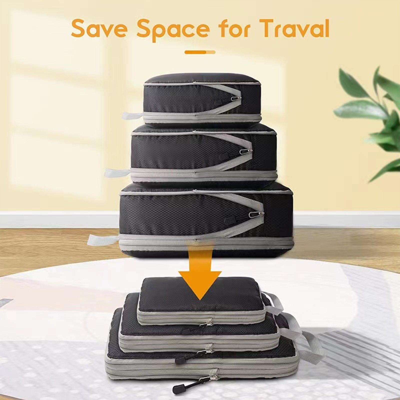 Travel Packing Cubes 3 Piece Luggage Organizer Set Double Capacity Design for Suitcases Clothes Storage Travel Accessories Organization