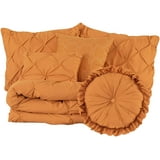 Chezmoi Collection Sydney Set Copripiumino King Size 7 Pezzi - Plissettato Lilla, Morbido Microfibra