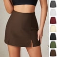 thumbnail image 1 of Sentmoon Athletic Skirts Women High Waisted Solid Color Slit Spring Skirt for Women Tennis Skirts for Women with Shorts Beach Vacation Essentials for Spring, Summer, and Holiday Travel Gray S, 1 of 5