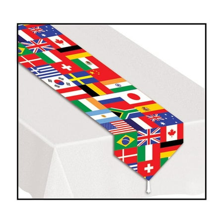 UPC 034689579052 product image for Beistle 57905 Printed International Flag Table Runner - Pack of 12 | upcitemdb.com