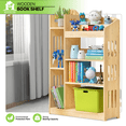 thumbnail image 2 of Magshion Wood 4 Tiers Durable Bookshelf, Kids Toys Books Display Storage Bookcase, Natural, for Home, 2 of 10
