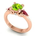 thumbnail image 2 of 2.50 Ct Round Shape Peridot & Red Ruby Gemstone Latest Anniversary Ring for her Solid 14K Rose Gold Size 6.5 by Diamond-Capitals, 2 of 8