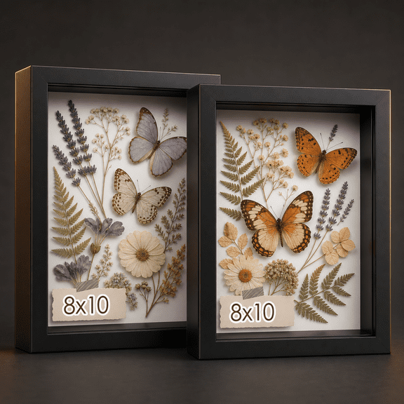 8x10 Black Shadow Box Frame Display Case for Memorabilia, Photos, Crafts