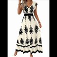 thumbnail image 1 of Vestidos de Verano para Mujer 2025, Informales, con Mangas con Volantes, Estilo Bohemio, para Playa, Color Albaricoque, Talla XL, 1 of 6